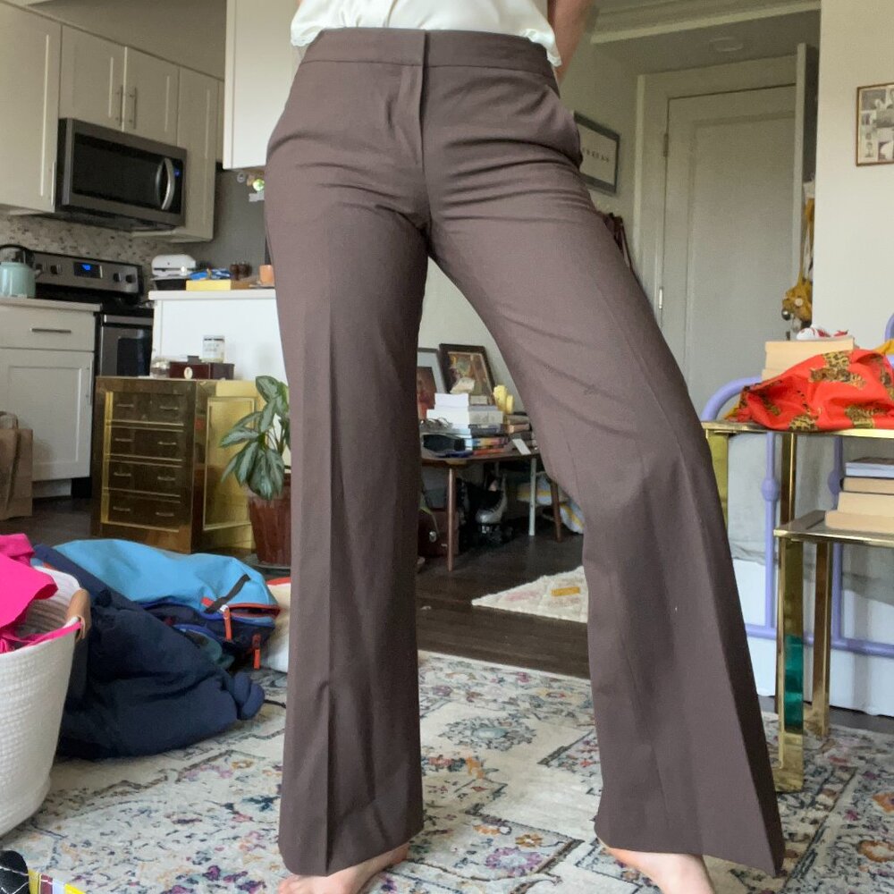Brown Theory Solada wool flare slacks NWT